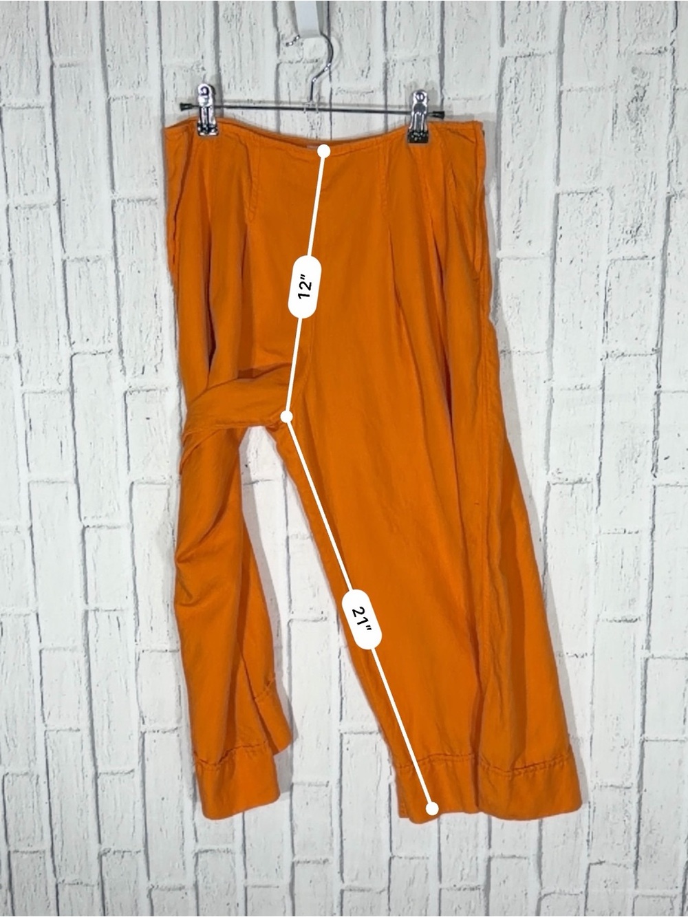 Maeve Linen Blend Pleat Front Wide Leg Culottes Pants Orange Size 8 - Picture 7 of 10